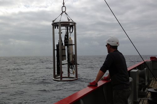 Optics rig being deployed off the RRS James Clark Ross