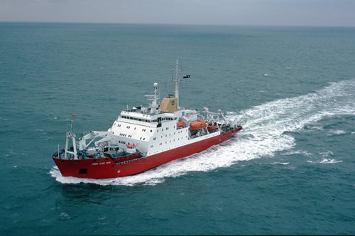 James Clark Ross Research ship at sea