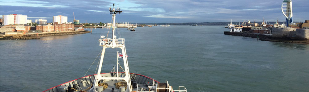 RRS James Clark Ross leaves Portsmouth