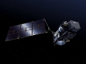 Artist impression of the Sentinel-3 satellite in orbit